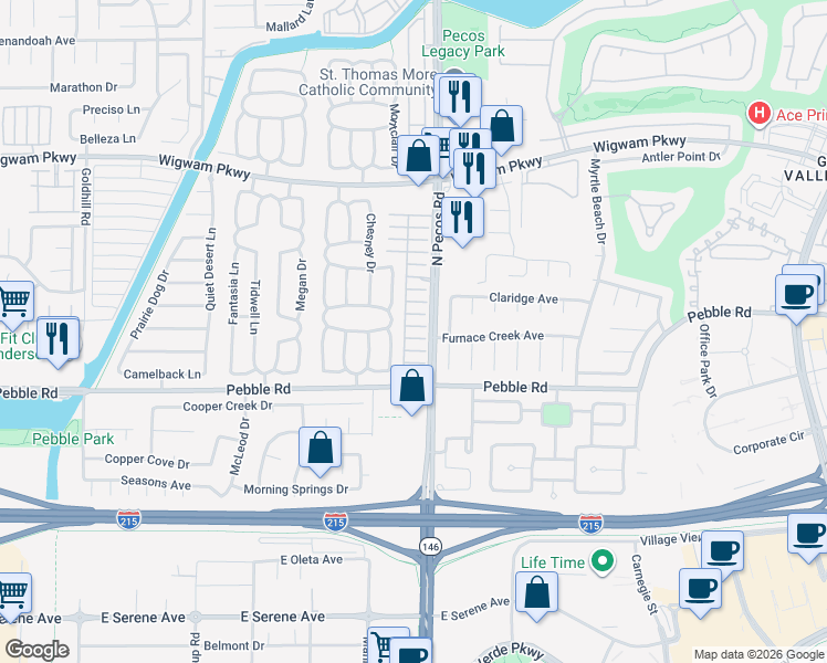 map of restaurants, bars, coffee shops, grocery stores, and more near in Henderson