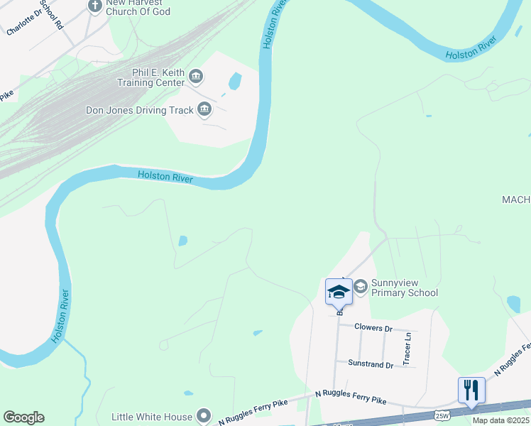 map of restaurants, bars, coffee shops, grocery stores, and more near 498 Drummer Lane in Knoxville