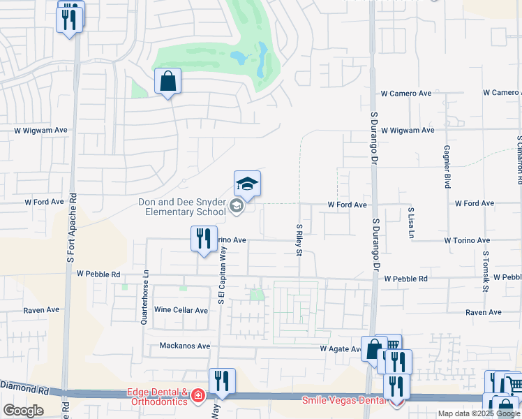 map of restaurants, bars, coffee shops, grocery stores, and more near 8692 Blue Ocean Street in Las Vegas