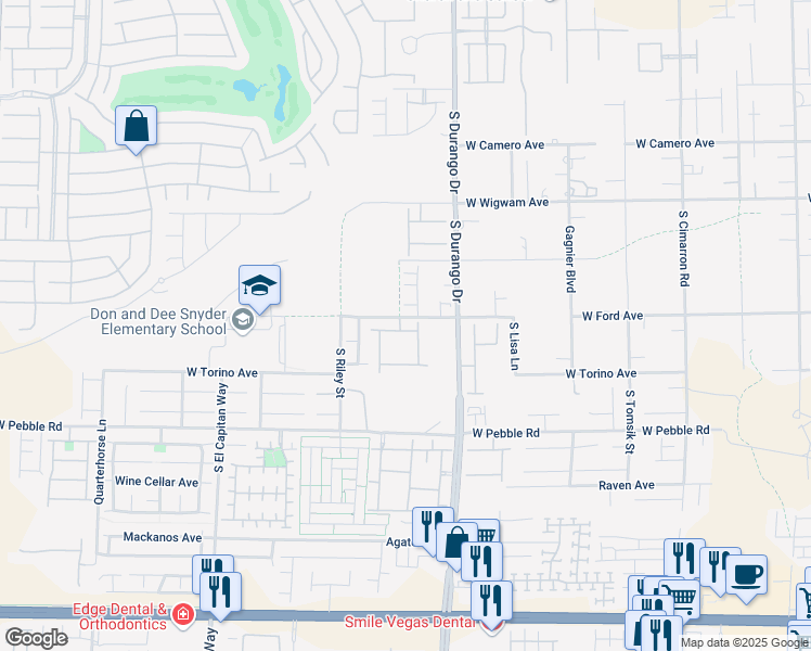 map of restaurants, bars, coffee shops, grocery stores, and more near 8694 Glen Echo Avenue in Las Vegas