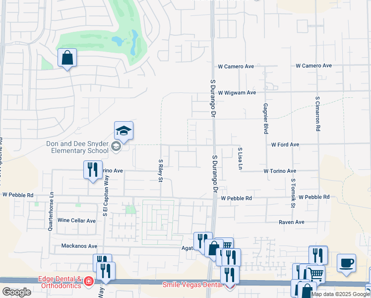 map of restaurants, bars, coffee shops, grocery stores, and more near 8704 Glen Echo Avenue in Las Vegas