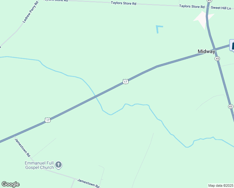 map of restaurants, bars, coffee shops, grocery stores, and more near U.S. 17 in Merry Hill