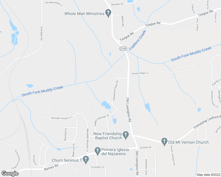 map of restaurants, bars, coffee shops, grocery stores, and more near 545 Lakewood Glen Court in Winston-Salem
