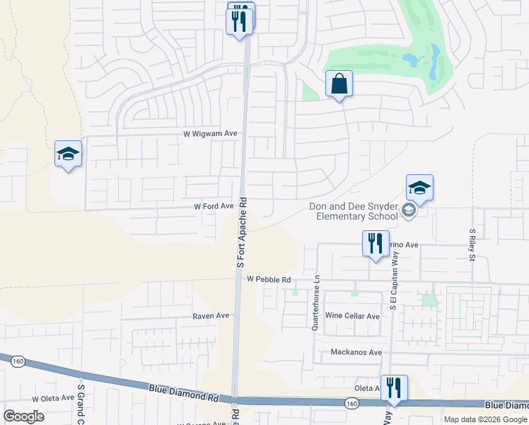 map of restaurants, bars, coffee shops, grocery stores, and more near 1027 Cambridge Park St in Las Vegas