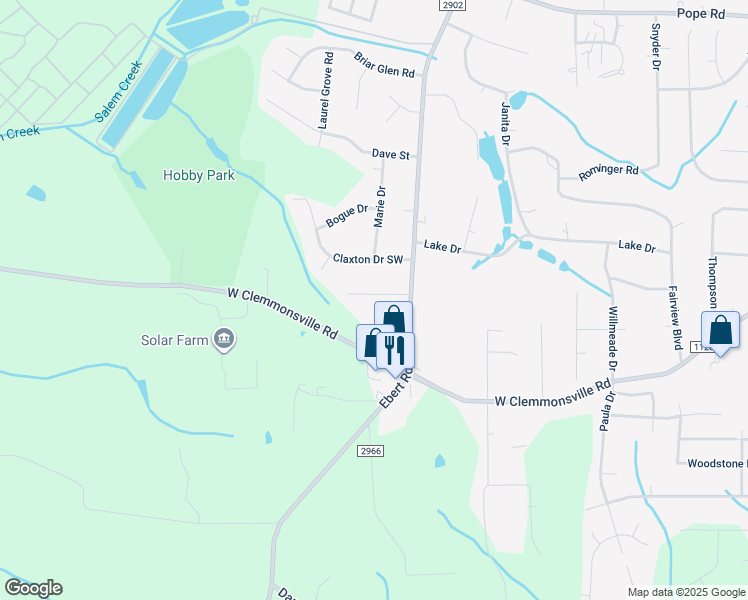 map of restaurants, bars, coffee shops, grocery stores, and more near 2202 Winsted Street in Winston-Salem