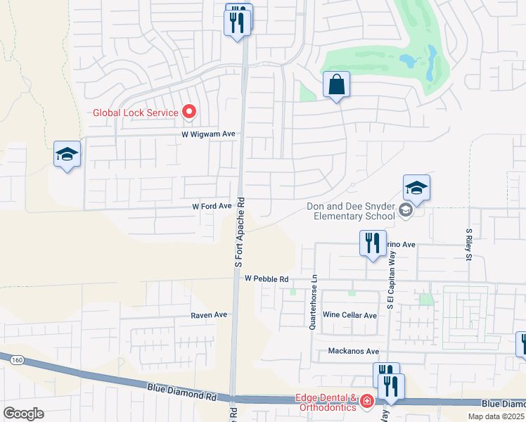 map of restaurants, bars, coffee shops, grocery stores, and more near 1027 Cambridge Park St in Las Vegas