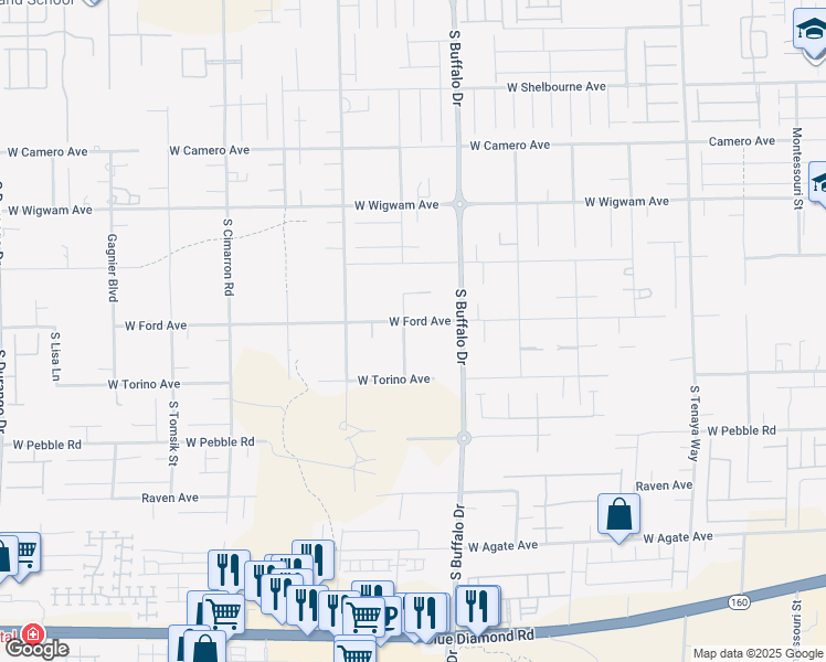 map of restaurants, bars, coffee shops, grocery stores, and more near 7885 West Ford Avenue in Las Vegas