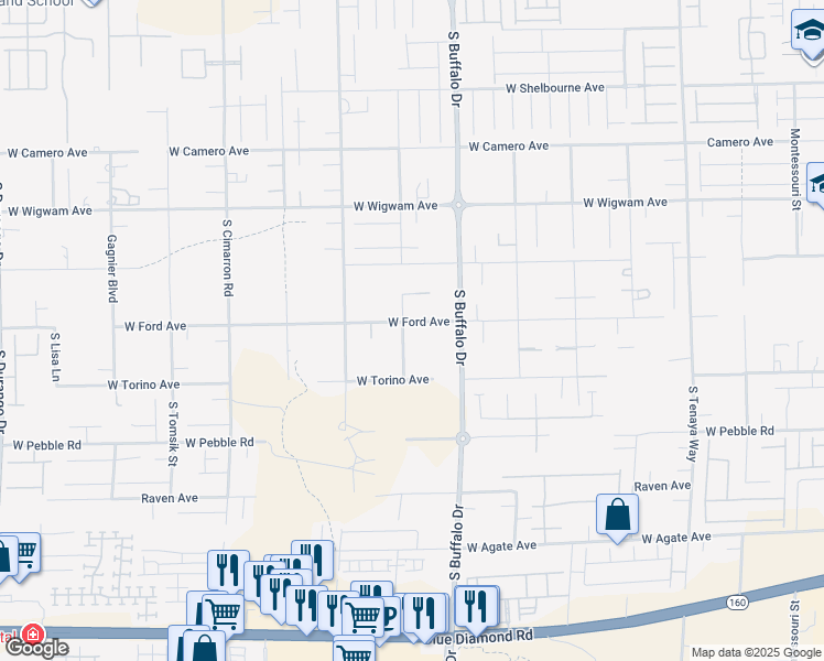 map of restaurants, bars, coffee shops, grocery stores, and more near 7885 West Ford Avenue in Las Vegas