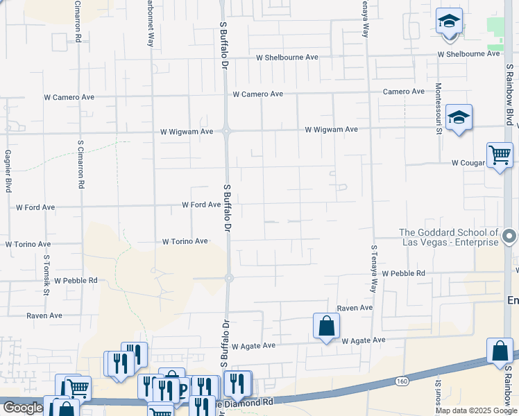 map of restaurants, bars, coffee shops, grocery stores, and more near 8715 Jerlyn Street in Las Vegas