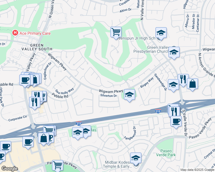 map of restaurants, bars, coffee shops, grocery stores, and more near 1918 Grey Eagle Street in Henderson
