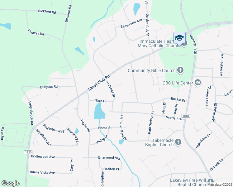 map of restaurants, bars, coffee shops, grocery stores, and more near 4125 Saint Johns Street in High Point