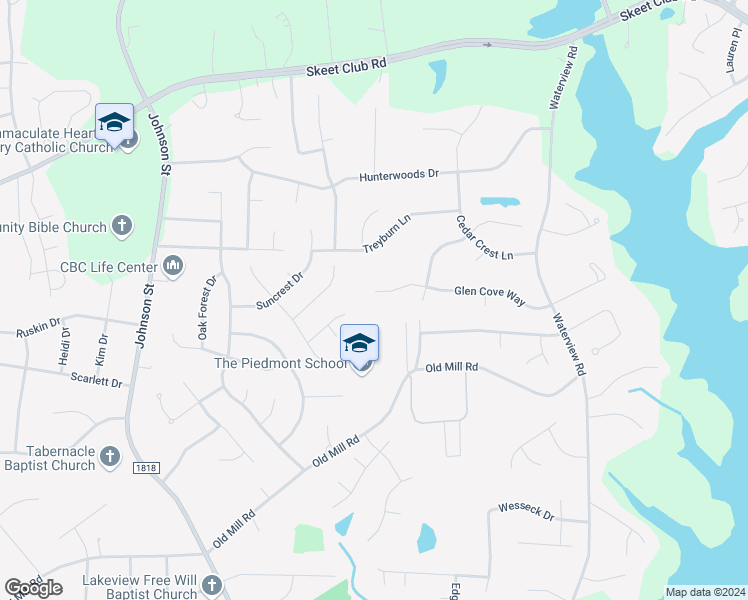 map of restaurants, bars, coffee shops, grocery stores, and more near 2166 Glen Cove Way in High Point