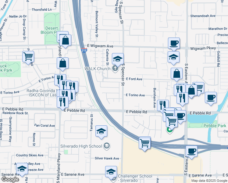 map of restaurants, bars, coffee shops, grocery stores, and more near 1766 Little Crow Avenue in Las Vegas