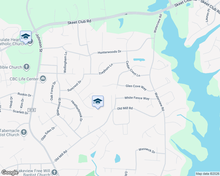 map of restaurants, bars, coffee shops, grocery stores, and more near 2186 Glen Cove Way in High Point