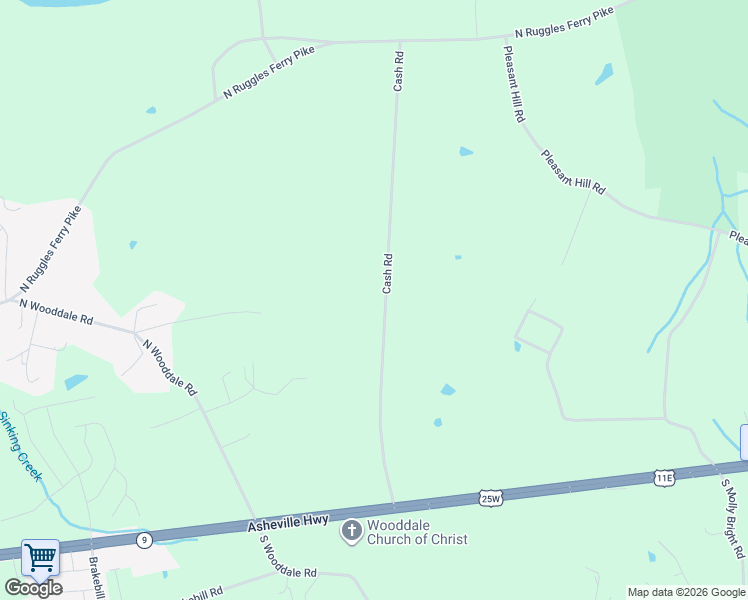 map of restaurants, bars, coffee shops, grocery stores, and more near 405 Cash Road in Knoxville