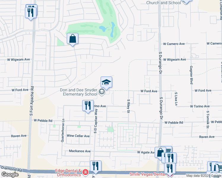 map of restaurants, bars, coffee shops, grocery stores, and more near 8692 Blue Ocean Street in Las Vegas