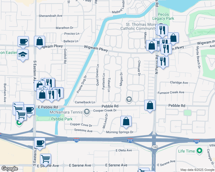 map of restaurants, bars, coffee shops, grocery stores, and more near 40 Tidwell Lane in Henderson