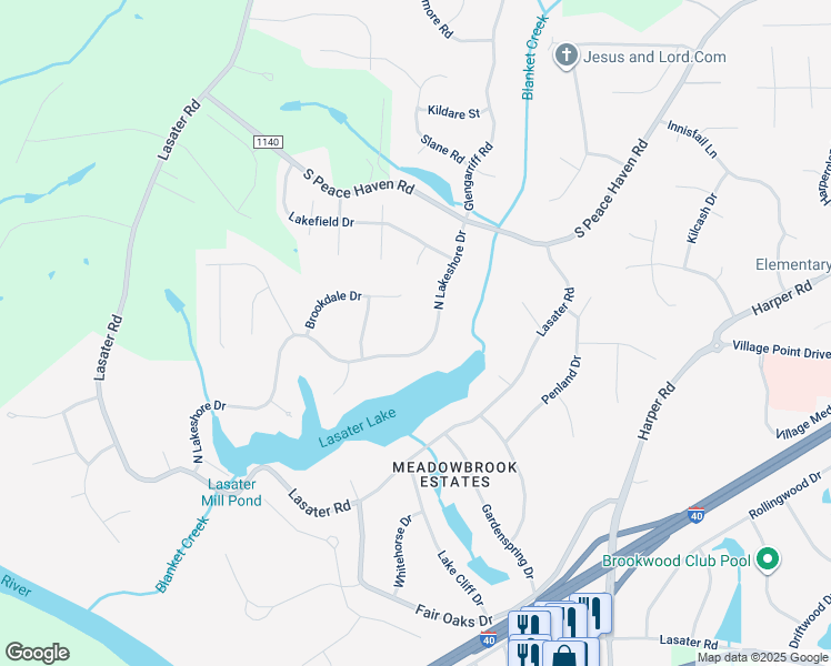 map of restaurants, bars, coffee shops, grocery stores, and more near 3537 North Lakeshore Drive in Clemmons