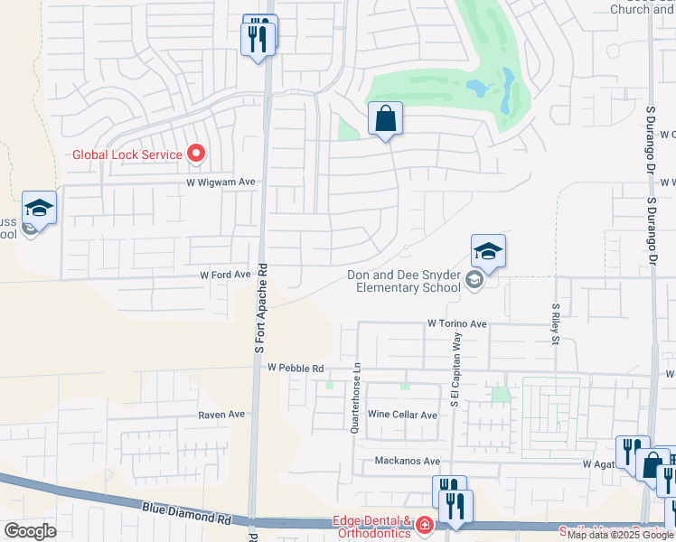 map of restaurants, bars, coffee shops, grocery stores, and more near 1016 Whitworth Avenue in Las Vegas