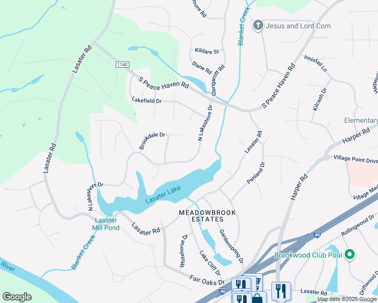 map of restaurants, bars, coffee shops, grocery stores, and more near 3537 North Lakeshore Drive in Clemmons