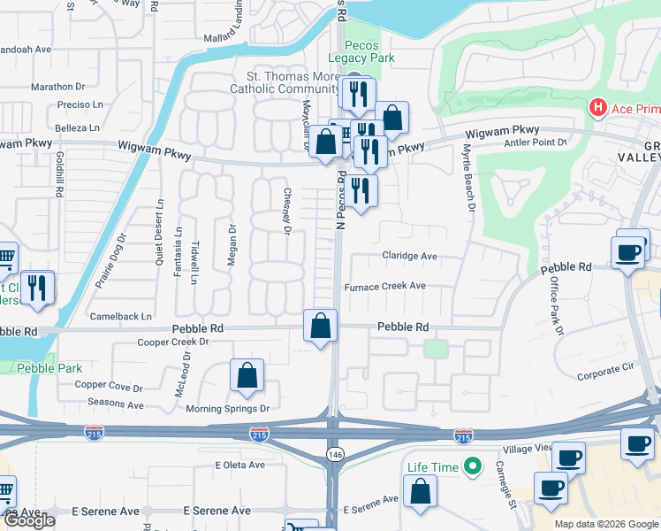 map of restaurants, bars, coffee shops, grocery stores, and more near in Henderson