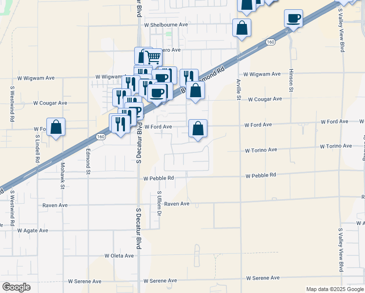 map of restaurants, bars, coffee shops, grocery stores, and more near 4689 Sequoia Park Avenue in Las Vegas