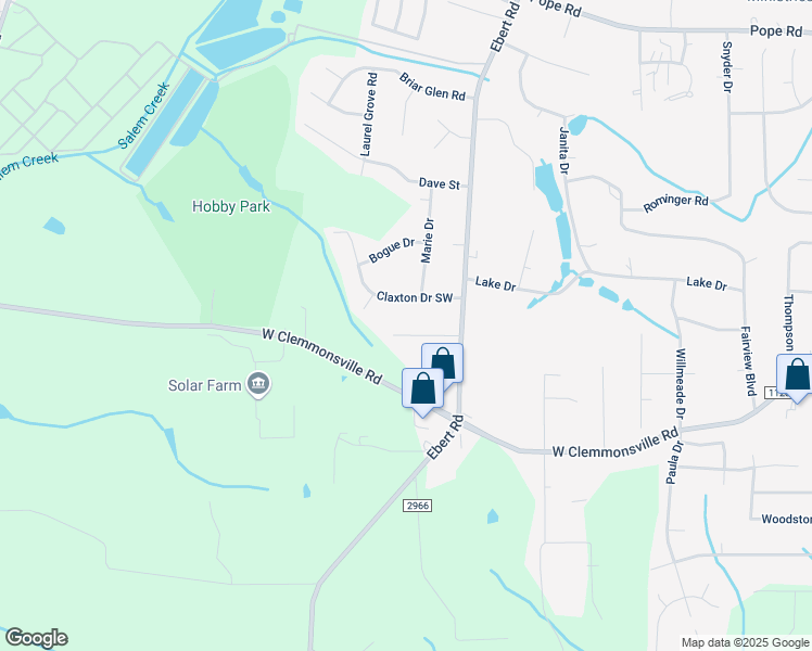 map of restaurants, bars, coffee shops, grocery stores, and more near 2207 Winsted Street in Winston-Salem