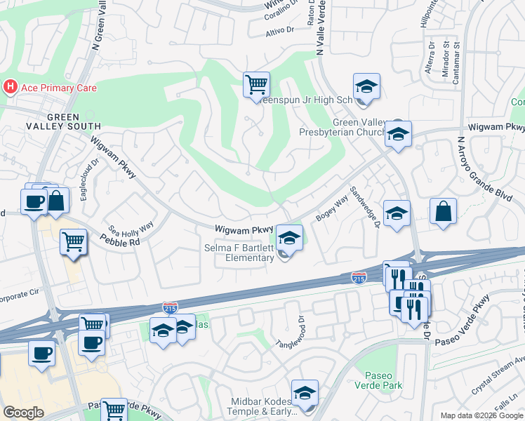 map of restaurants, bars, coffee shops, grocery stores, and more near 1906 Grey Eagle Street in Henderson