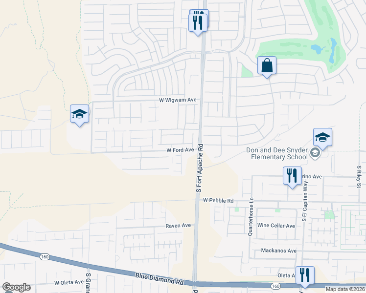 map of restaurants, bars, coffee shops, grocery stores, and more near 459 Bright Peridot Avenue in Las Vegas