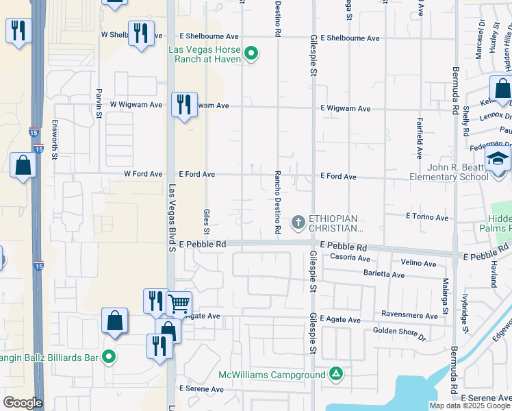 map of restaurants, bars, coffee shops, grocery stores, and more near 8780 Haven Street in Las Vegas
