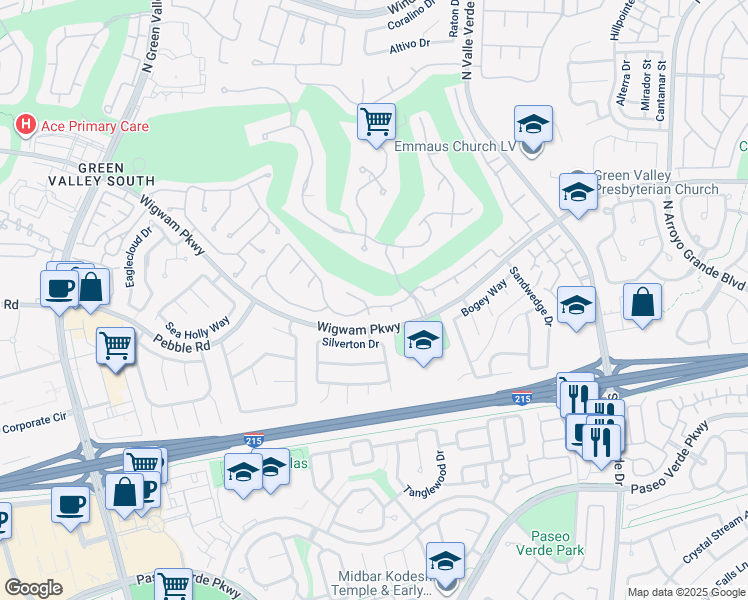 map of restaurants, bars, coffee shops, grocery stores, and more near 1910 Grey Eagle Street in Henderson