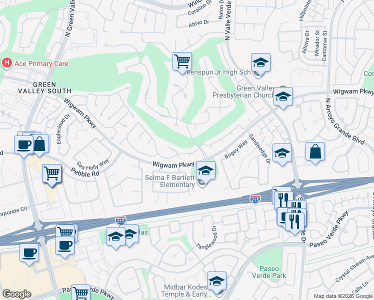 map of restaurants, bars, coffee shops, grocery stores, and more near 1906 Grey Eagle Street in Henderson