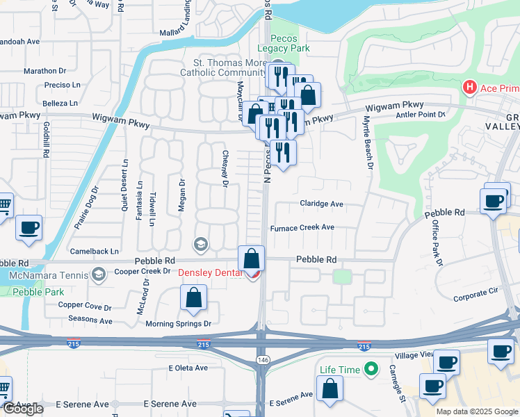 map of restaurants, bars, coffee shops, grocery stores, and more near in Henderson