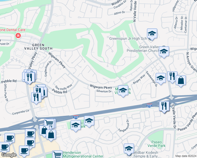 map of restaurants, bars, coffee shops, grocery stores, and more near 1934 Grey Eagle Street in Henderson