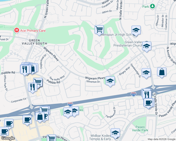 map of restaurants, bars, coffee shops, grocery stores, and more near 1934 Grey Eagle Street in Henderson