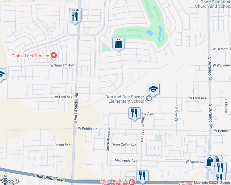 map of restaurants, bars, coffee shops, grocery stores, and more near 928 Whitworth Avenue in Las Vegas