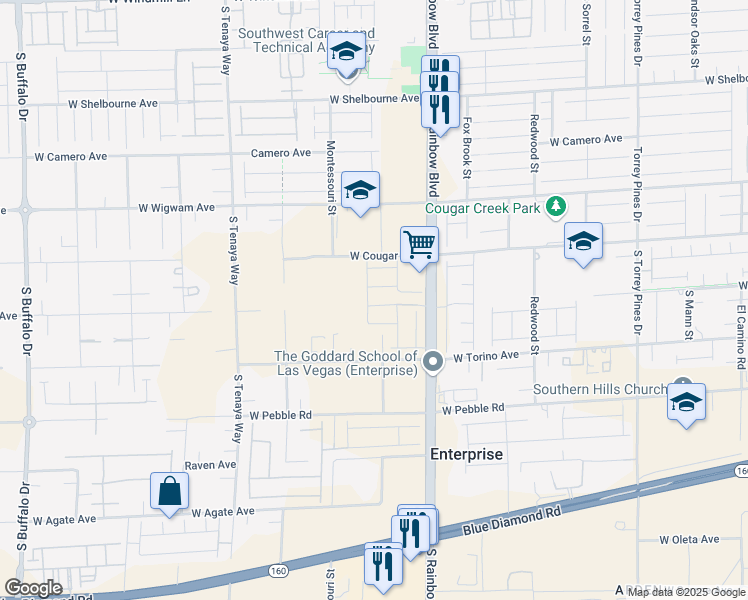 map of restaurants, bars, coffee shops, grocery stores, and more near 7014 West Ford Avenue in Las Vegas
