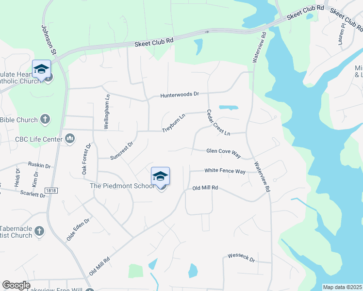 map of restaurants, bars, coffee shops, grocery stores, and more near 2185 Glen Cove Way in High Point