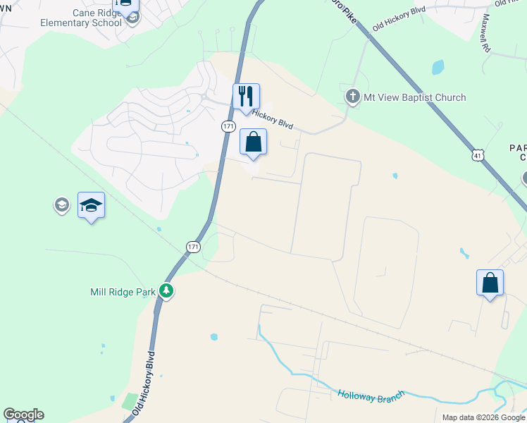 map of restaurants, bars, coffee shops, grocery stores, and more near 3815 Logistics Way in Nashville