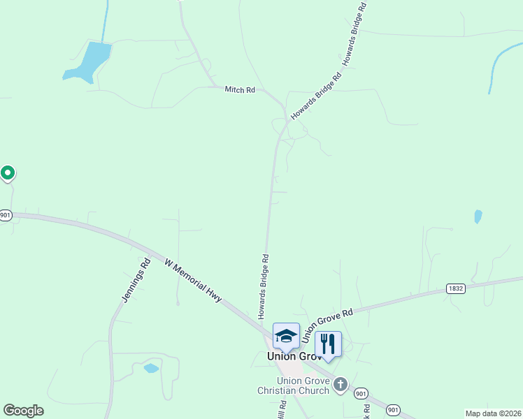map of restaurants, bars, coffee shops, grocery stores, and more near 198 Howards Bridge Road in Harmony