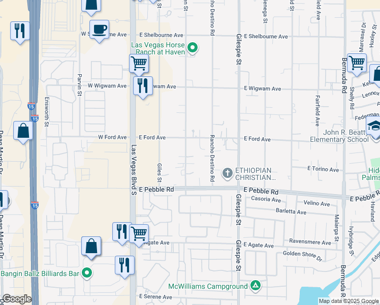 map of restaurants, bars, coffee shops, grocery stores, and more near 8772 Haven Street in Las Vegas
