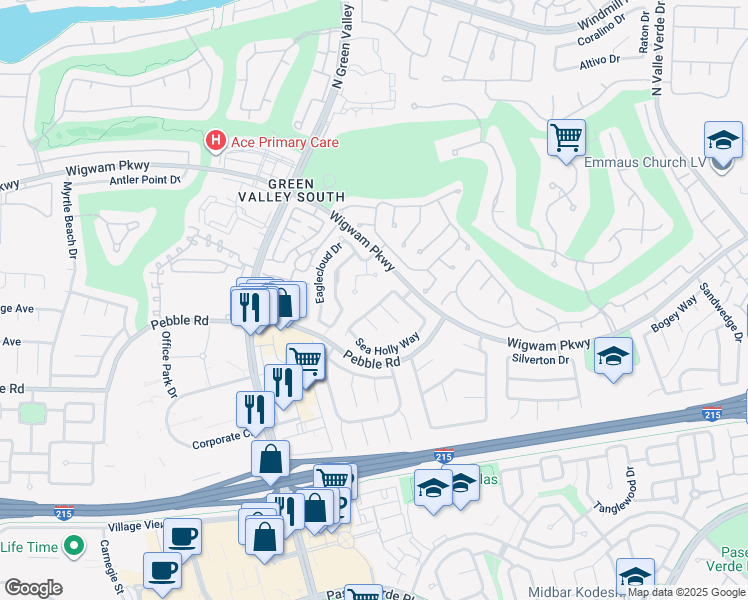 map of restaurants, bars, coffee shops, grocery stores, and more near 87 Ginger Lily Terrace in Henderson