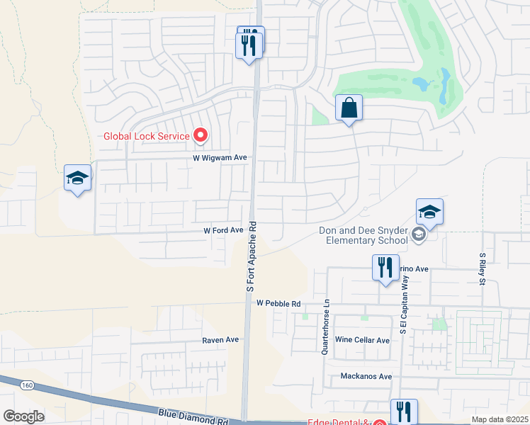 map of restaurants, bars, coffee shops, grocery stores, and more near 297 Finsbury Court in Las Vegas