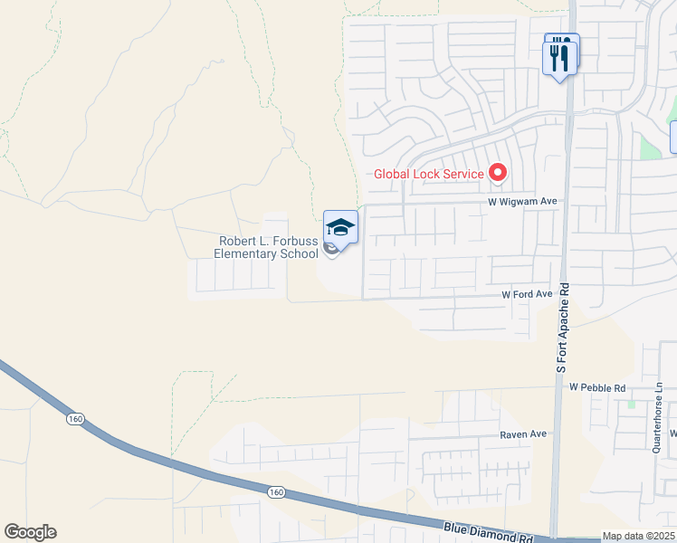 map of restaurants, bars, coffee shops, grocery stores, and more near 8601 South Grand Canyon Drive in Las Vegas