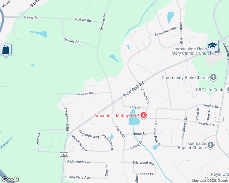 map of restaurants, bars, coffee shops, grocery stores, and more near 718 Ridgeworth Avenue in High Point