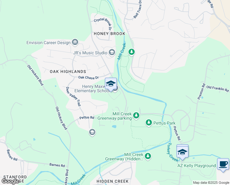 map of restaurants, bars, coffee shops, grocery stores, and more near 5535 Blue Hole Road in Nashville