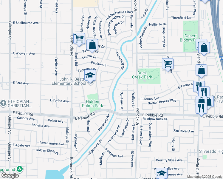 map of restaurants, bars, coffee shops, grocery stores, and more near 644 Sunset Cliff Circle in Las Vegas
