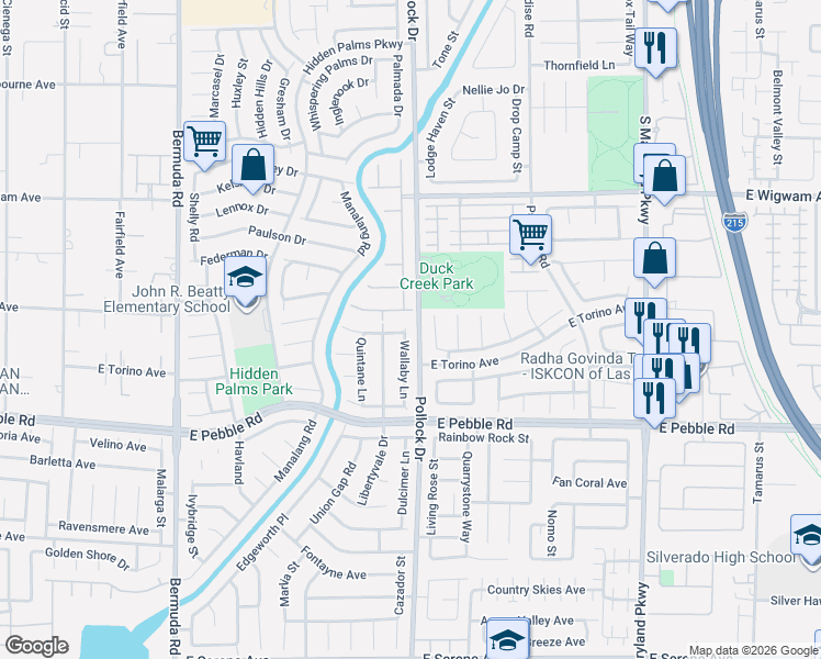 map of restaurants, bars, coffee shops, grocery stores, and more near 767 Tiffany Bend Street in Las Vegas