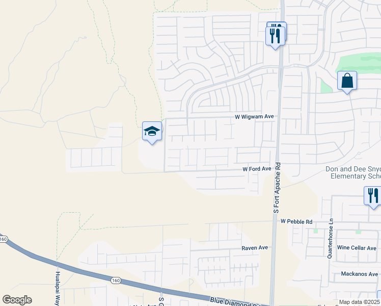 map of restaurants, bars, coffee shops, grocery stores, and more near 930 Huntington Cove Parkway in Las Vegas
