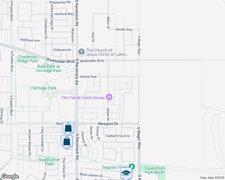 map of restaurants, bars, coffee shops, grocery stores, and more near 344 Milan Street in Henderson